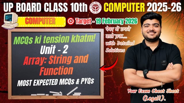 Unit 2: Arrays, Strings, and Functions (MCQ Series)
